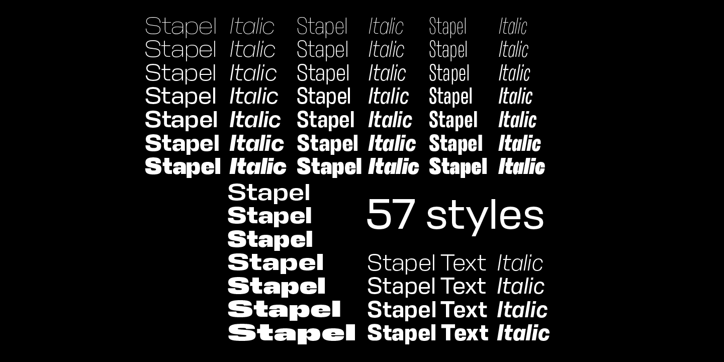 Пример шрифта Stapel Italic